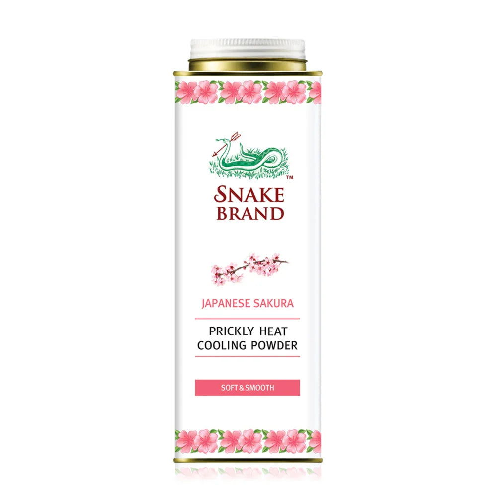 Snake Brand Japanese Sakura Prickly Heat Cooling Powder 280g #Soft&Smooth