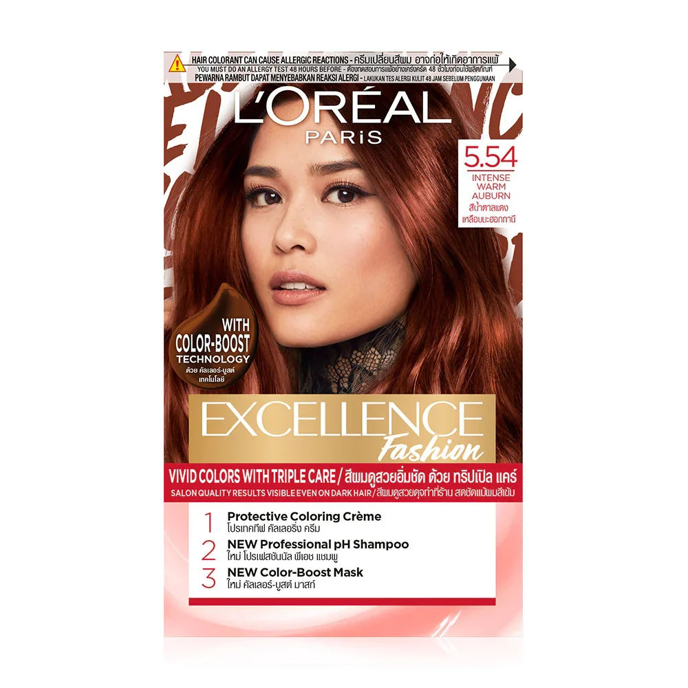 L'Oréal Paris Excellence Fashion 240.1g - #5.54 Intense Warm Auburn