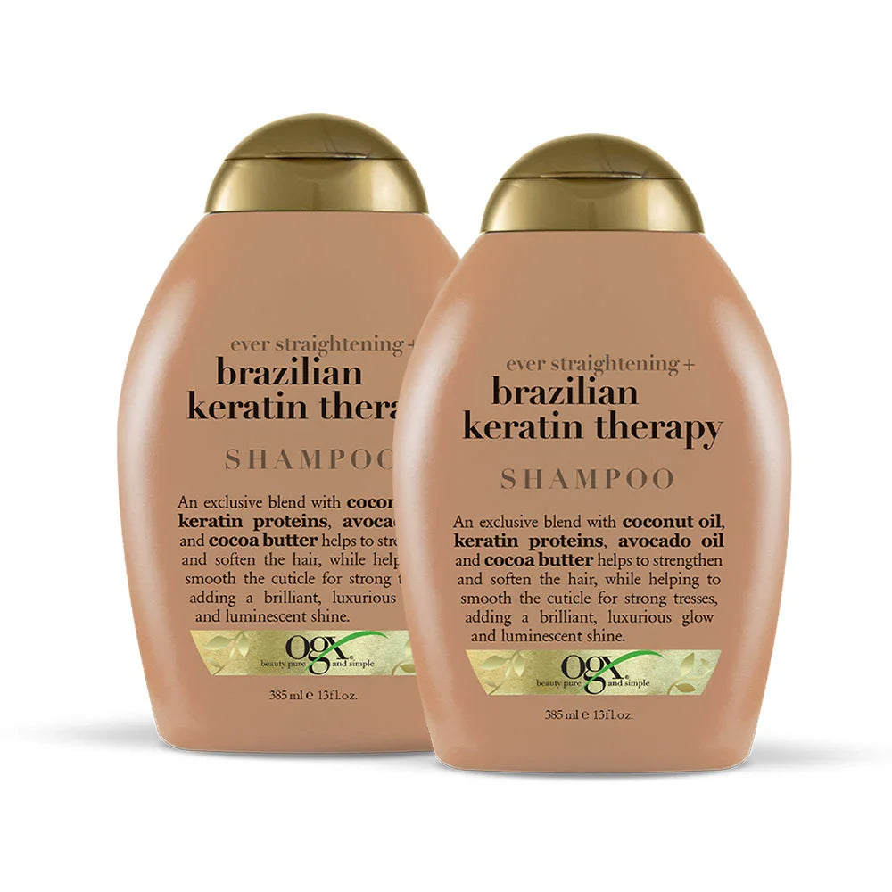 OGX Ever Straightening Brazilan Keratin Shampoo 385ml x 2pcs