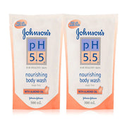 Johnsons pH 5.5 Nourishing Body Wash With Almond Oil Refill 500ml x 2pcs