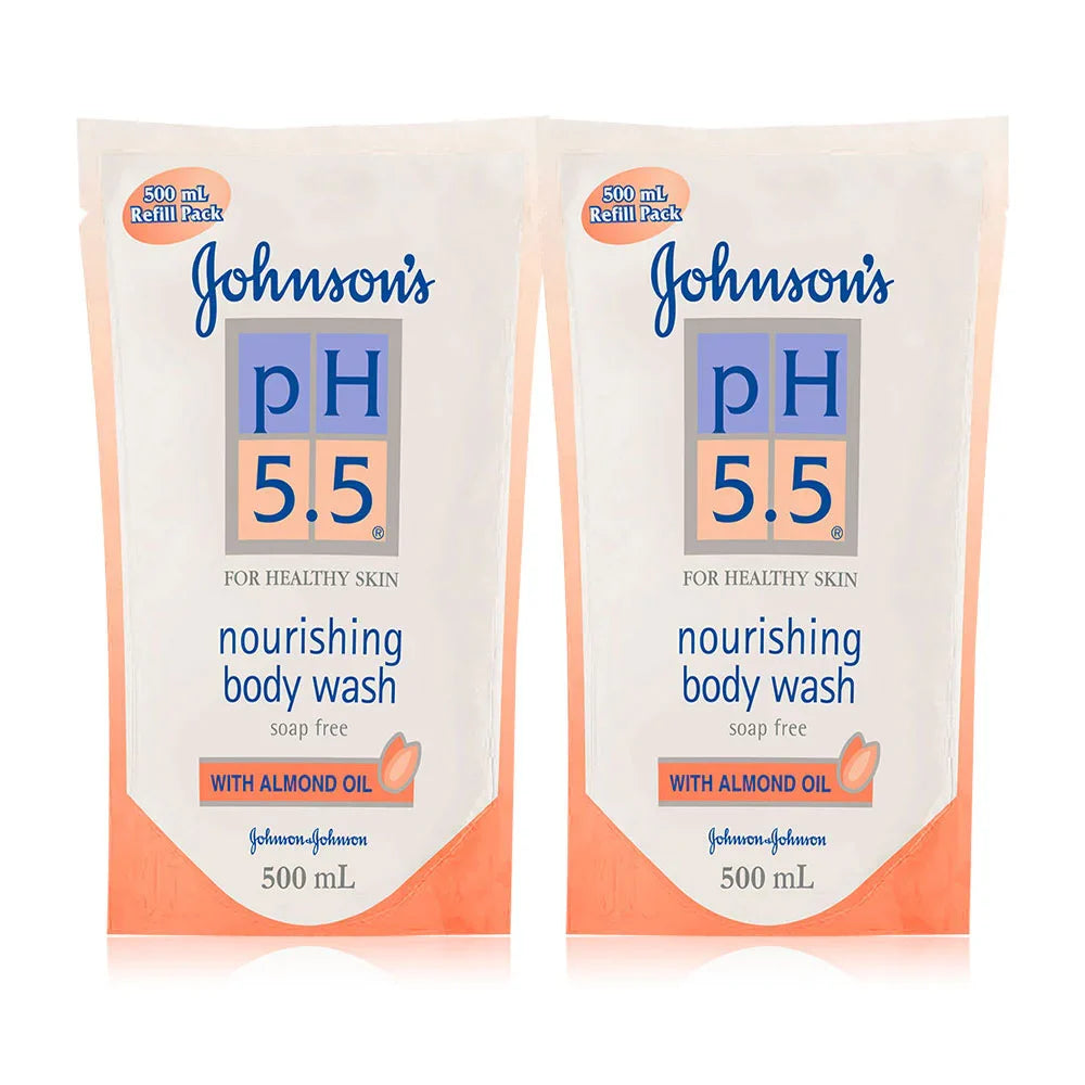 Johnsons pH 5.5 Nourishing Body Wash With Almond Oil Refill 500ml x 2pcs