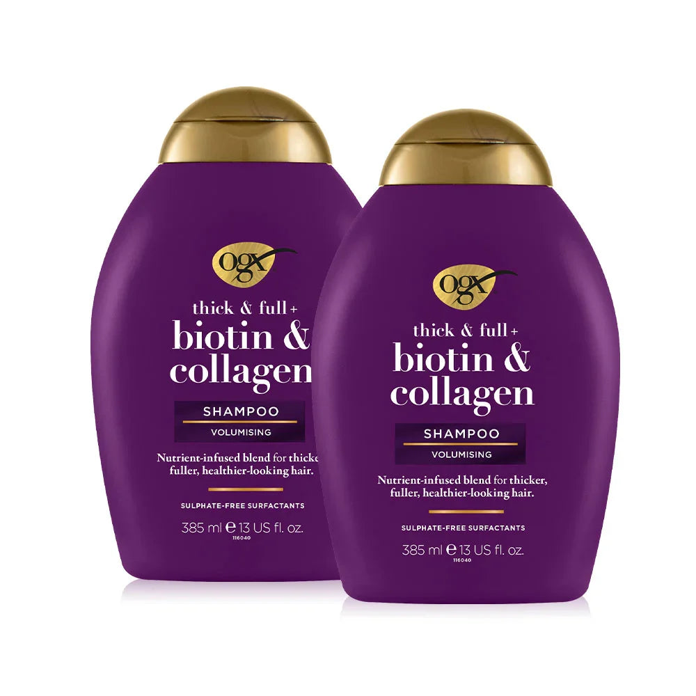 OGX Thick and Full Biotin Collagen Shampoo Volumising 385ml x 2pcs