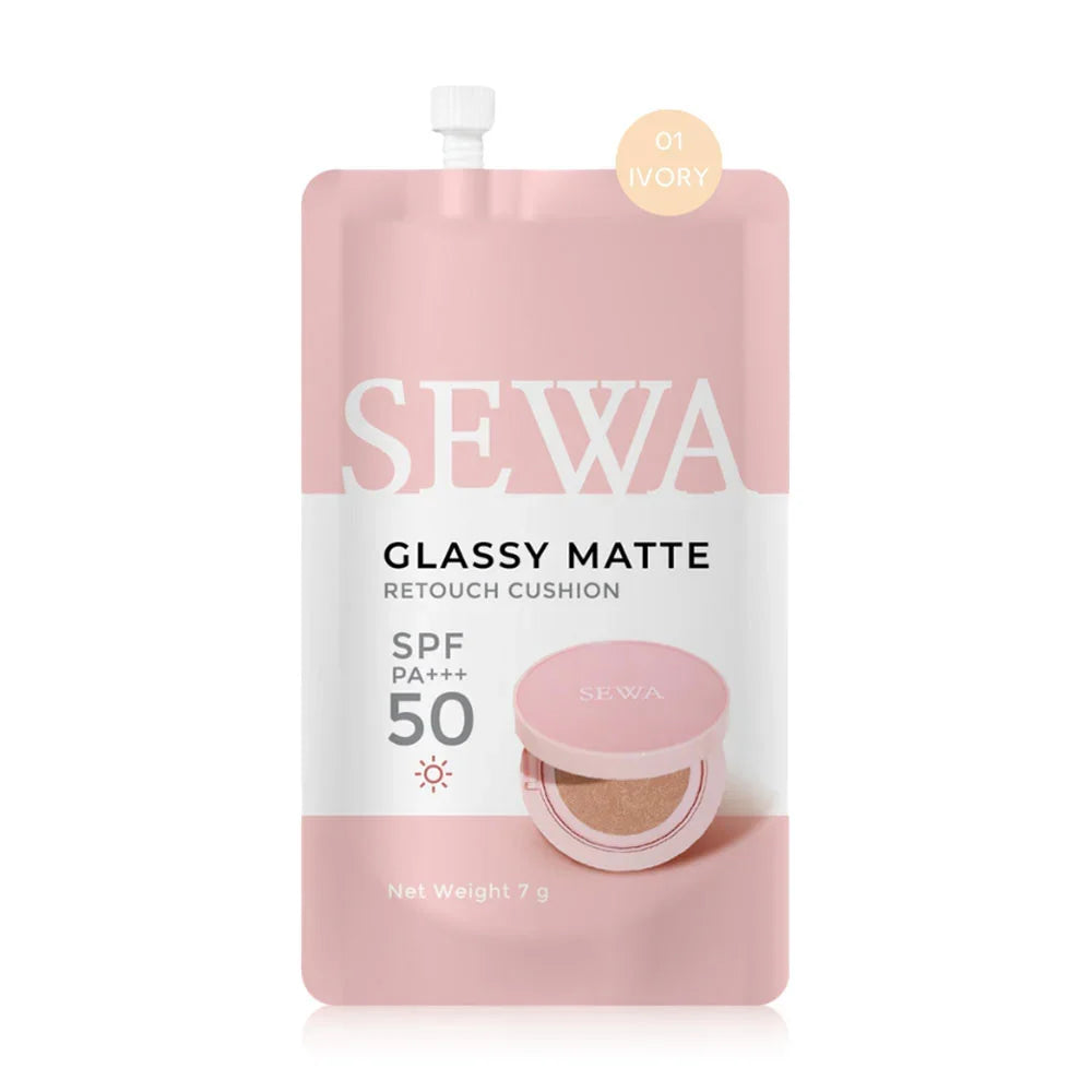 Sewa Glassy Matte Retouch Cushion 7g - #01 Ivory