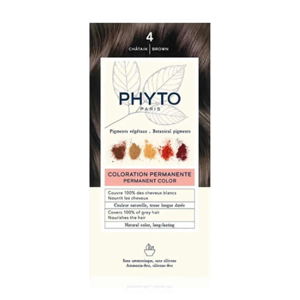 PHYTO Permanent Color Set - #4 Brown Hair dye