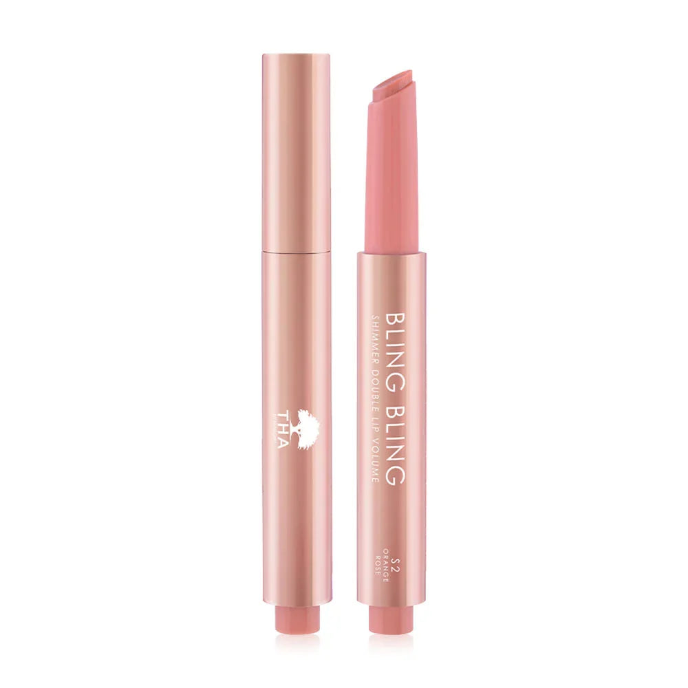 THA Bling Bling Shimmer Double Lip Volume 2g - #S2 Orange Rose