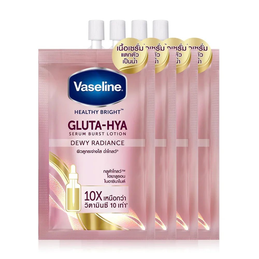 Vaseline Healthy Bright Gluta-Hya Serum Burst Lotion Dewy Radiance 30ml x 4pcs