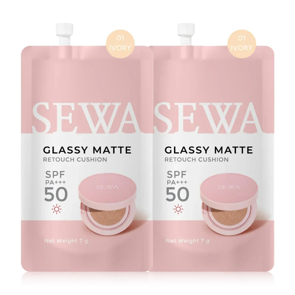 Sewa Glassy Matte Retouch Cushion [7g x 2pcs] - #01 Ivory