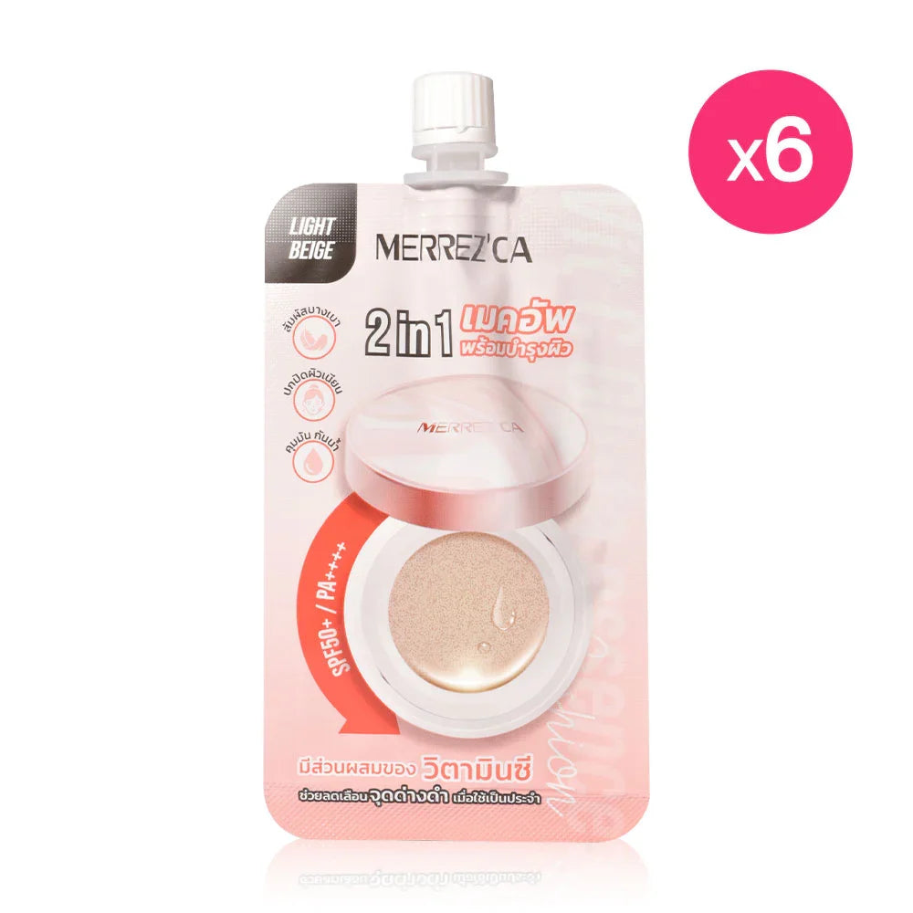 Merrezca Vit C Gluta Essence Cushion Sachet [5g x 6pcs] - #22 Light Beige