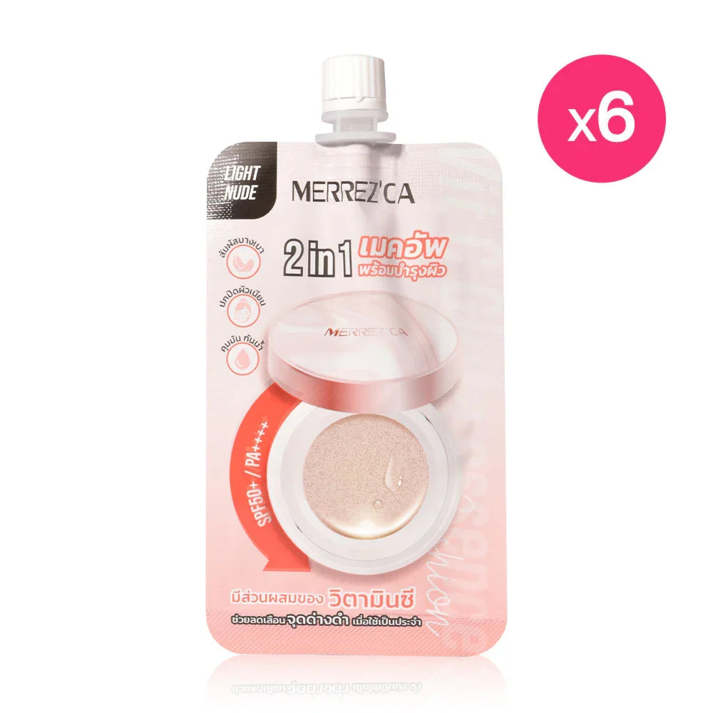 Merrezca Vit C Gluta Essence Cushion Sachet [5g x 6pcs] - #21 Light Nude