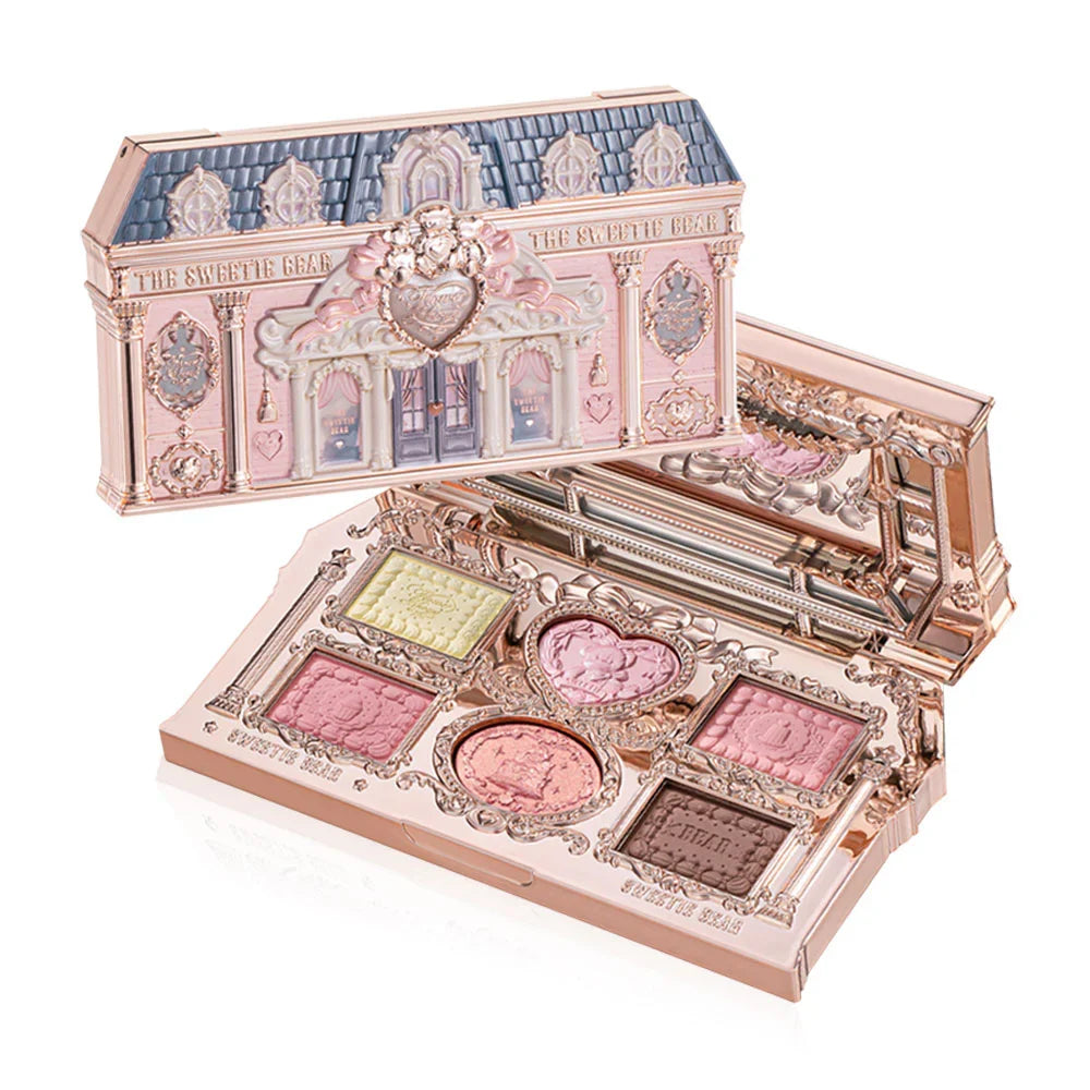 Flower Knows The Sweetie Bear Collection 6-Color Makeup Palette 6.5g - #02 Strawberry Milk