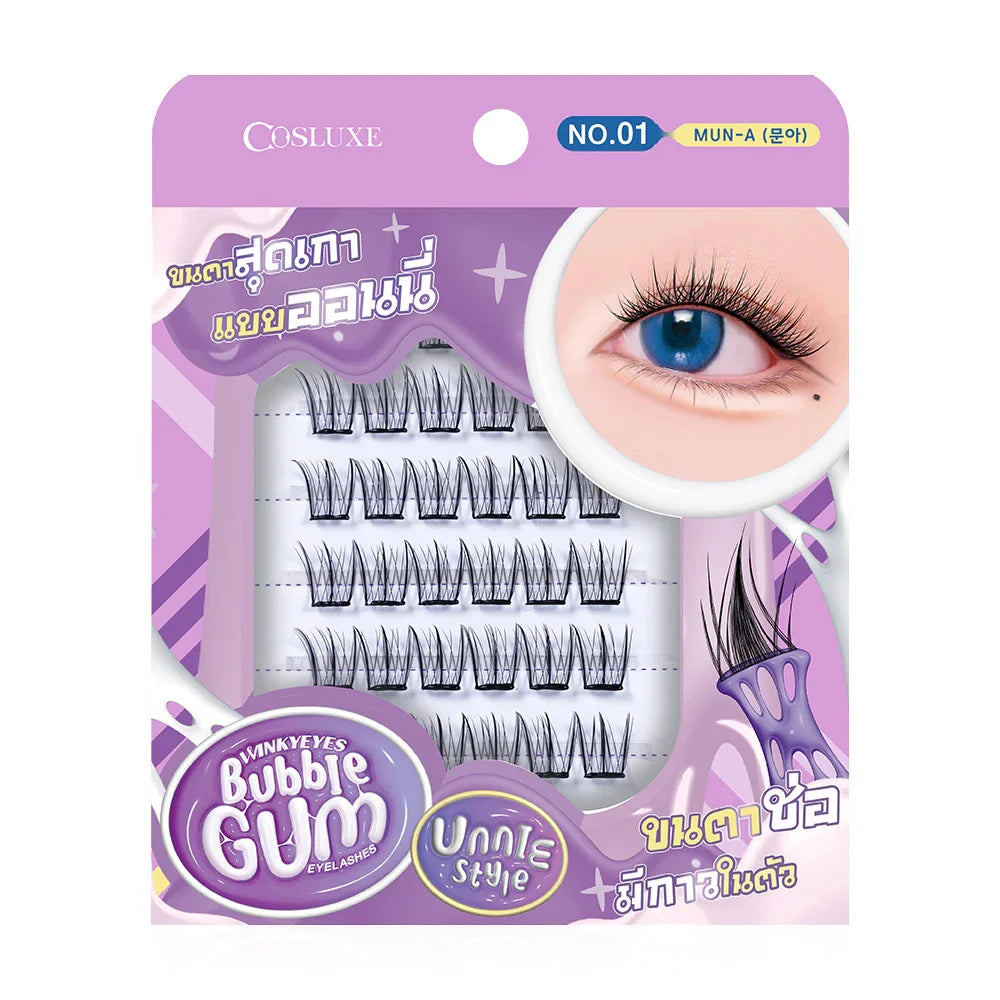 Cosluxe Winky Eyes Bubble Gum Eyelashes-Unnie Style 30pcs - #01 Mun-A