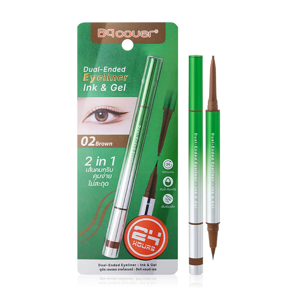 ODBO BQ Cover Dual-Ended Eyeliner Ink & Gel BQ0001 0.6g - #02 Brown