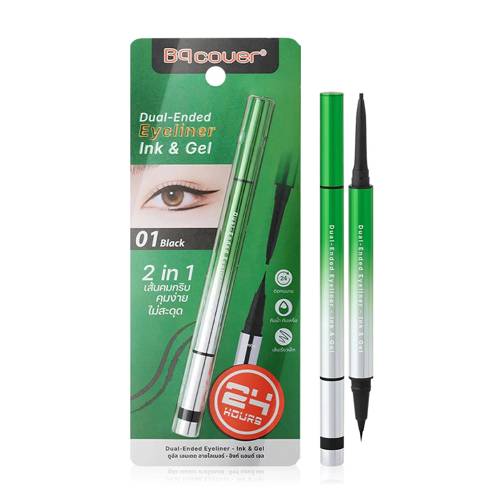 ODBO BQ Cover Dual-Ended Eyeliner Ink & Gel BQ0001 0.6g - #01 Black