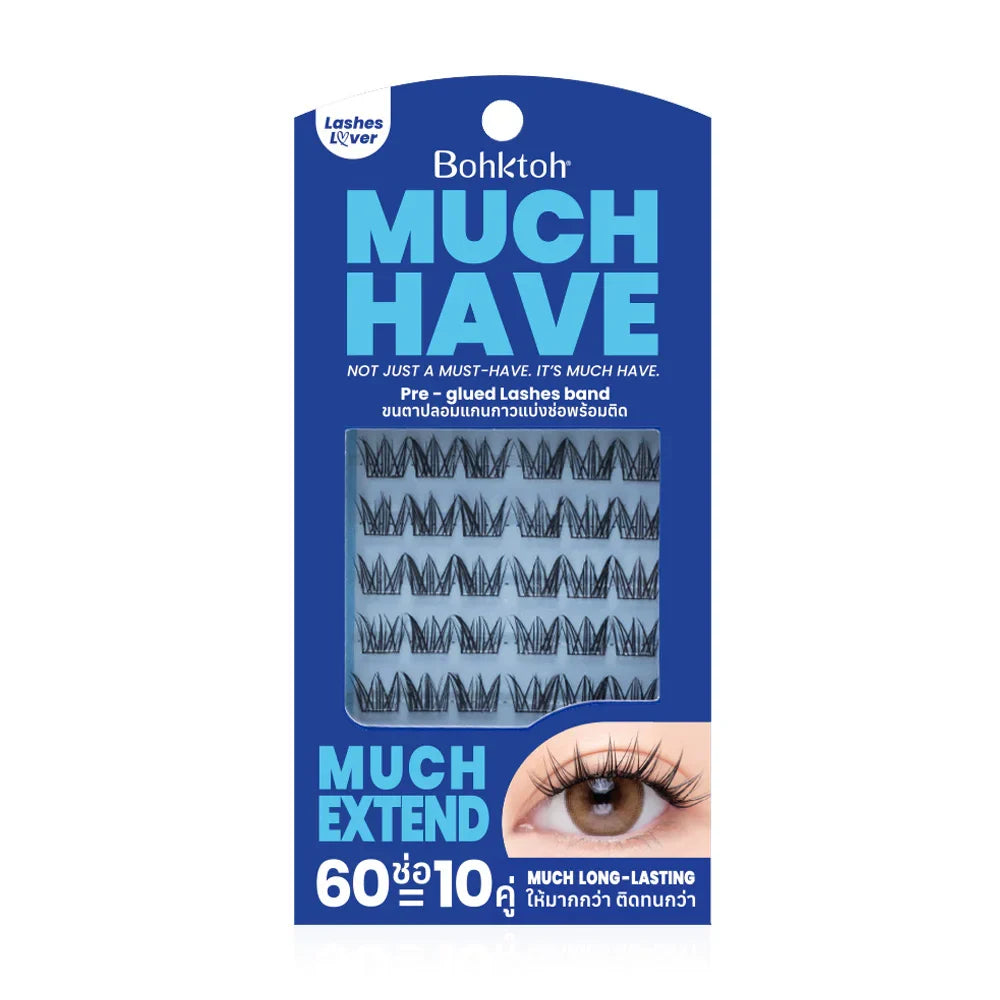 Bohktoh Pre-Glued Lashes Band 10 Pairs - Much Extend
