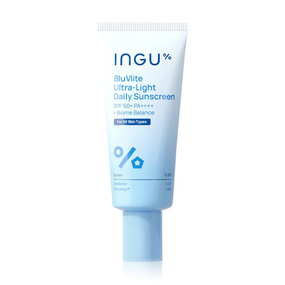 INGU Skin BluVlite Ultra-Light Daily Sunscreen SPF50+ PA++++ + Biome Balance 50g