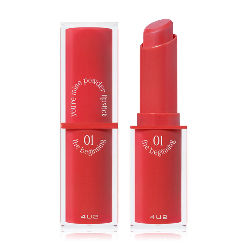 4U2 You're Mine Powder Lipstick 3.5g - #01 The Beginning - Powdery Matte