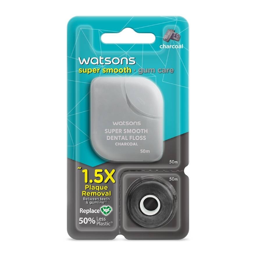 Watsons Charcoal Dental Floss 50m + Replace 50m