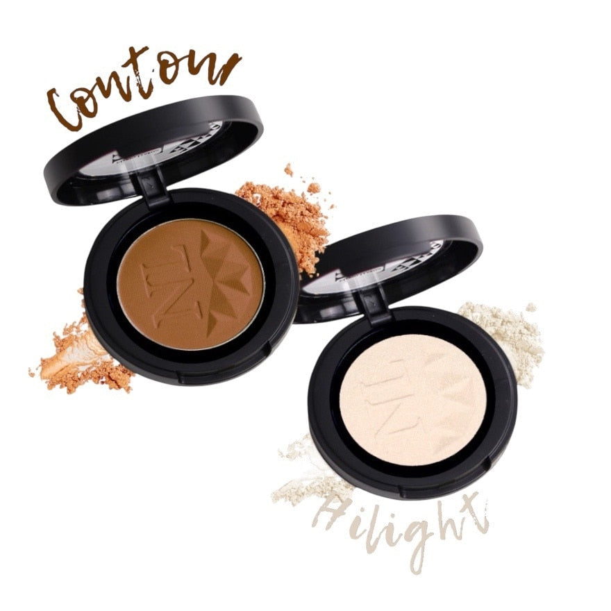 Nario Llarias Value Pack Contouring 3.9 g. 02 Brown Sugar Highlighter 3.9 g. 01 Snowin