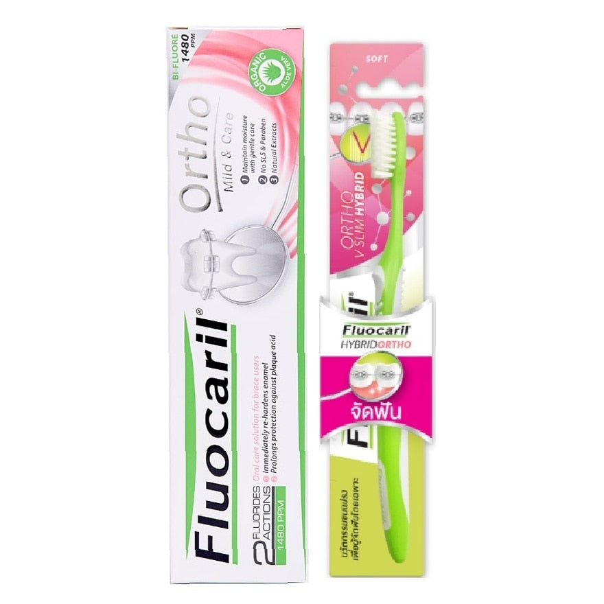 Fluocaril Toothpaste Ortho Mindcare+toothbrush Ortho V Slim 1pc(Mix Color) 125g