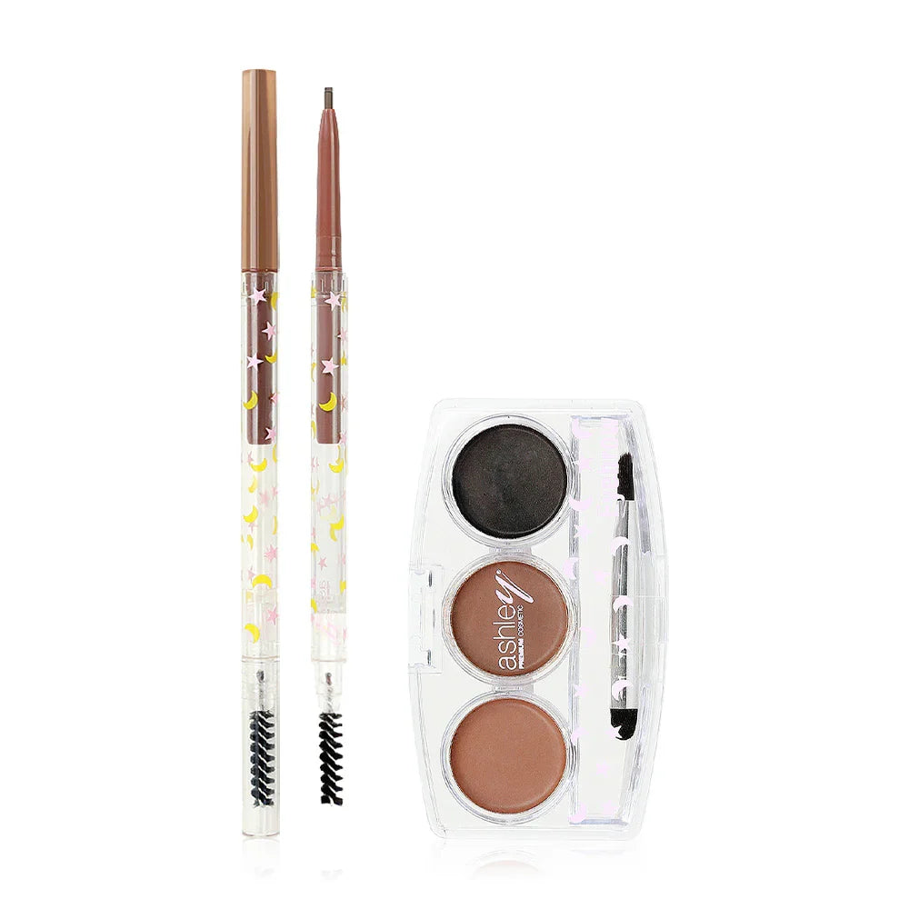 Ashley Eyebrow Kit [0.1g + 6g] - #02 Dark Brown