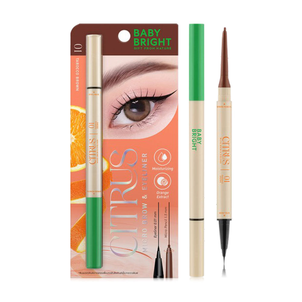 Baby Bright Citrus Micro Brow & Eyeliner 0.06g + 0.3ml - #01 Tarocco Brown