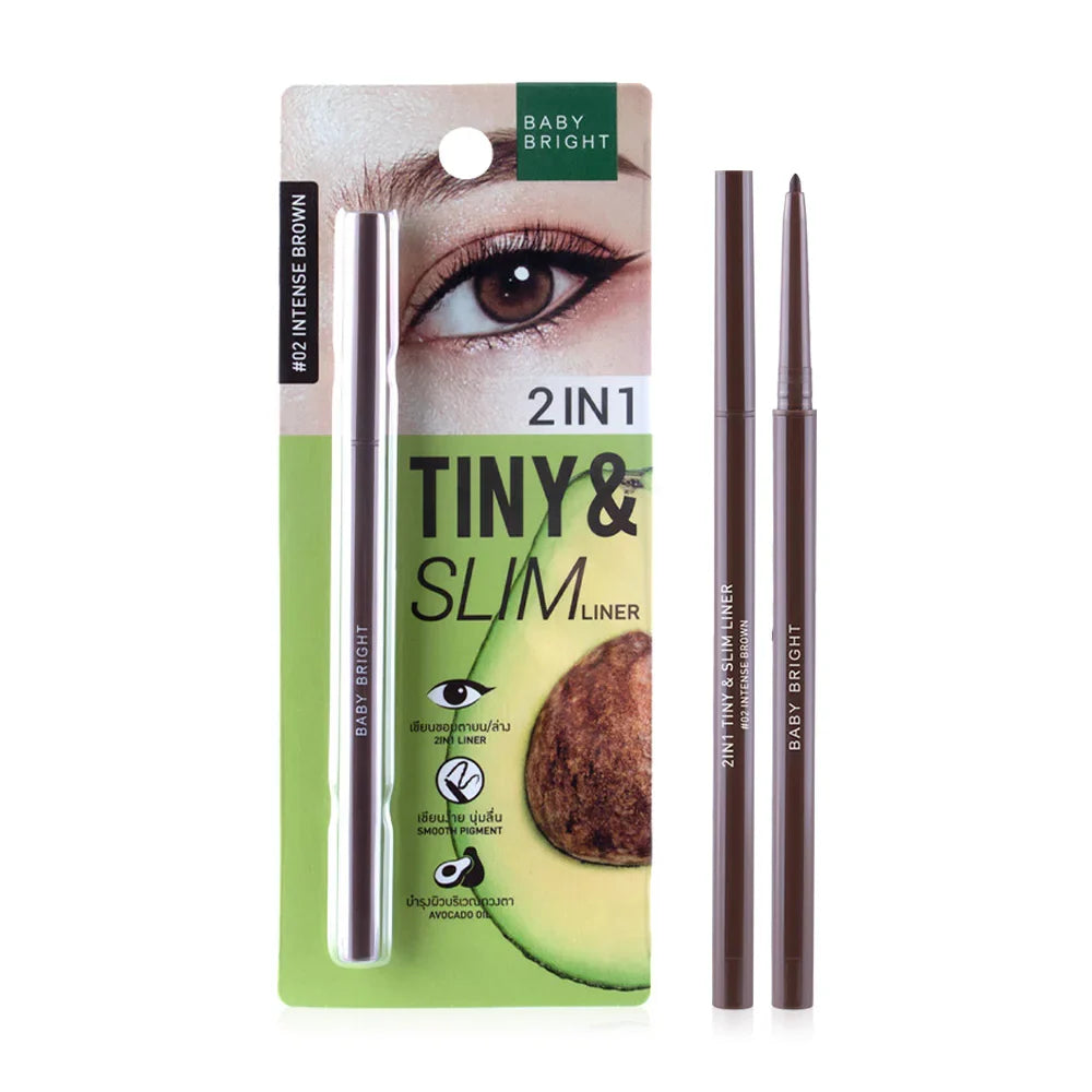 Baby Bright 2 in 1 Tiny & Slim Liner 0.1g - #02 Intense Brown
