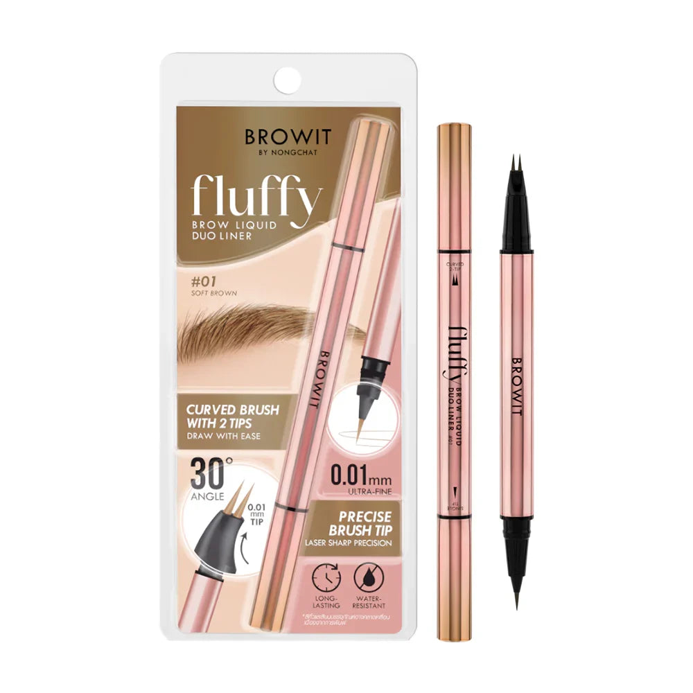 Browit Fluffy Brow Liquid Duo Liner 0.3ml + 0.3ml - #01 Soft Brown