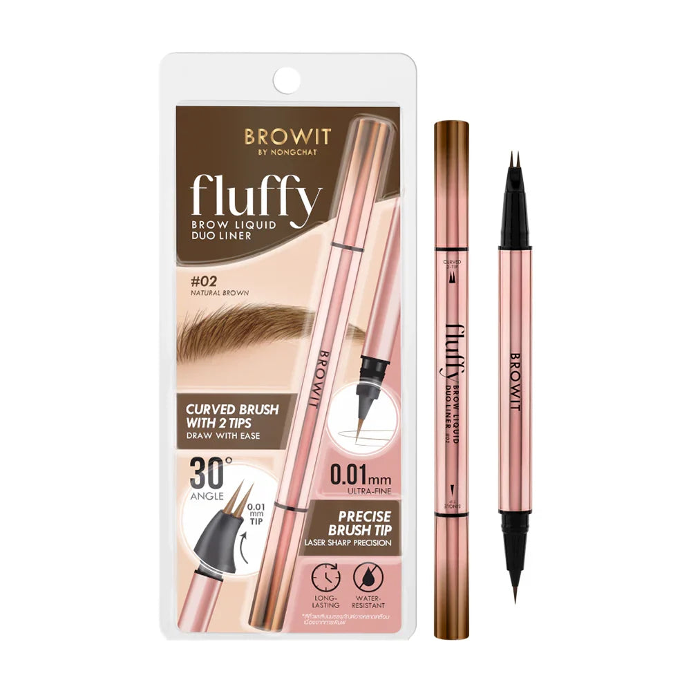 Browit Fluffy Brow Liquid Duo Liner 0.3ml + 0.3ml - #02 Natural Brown