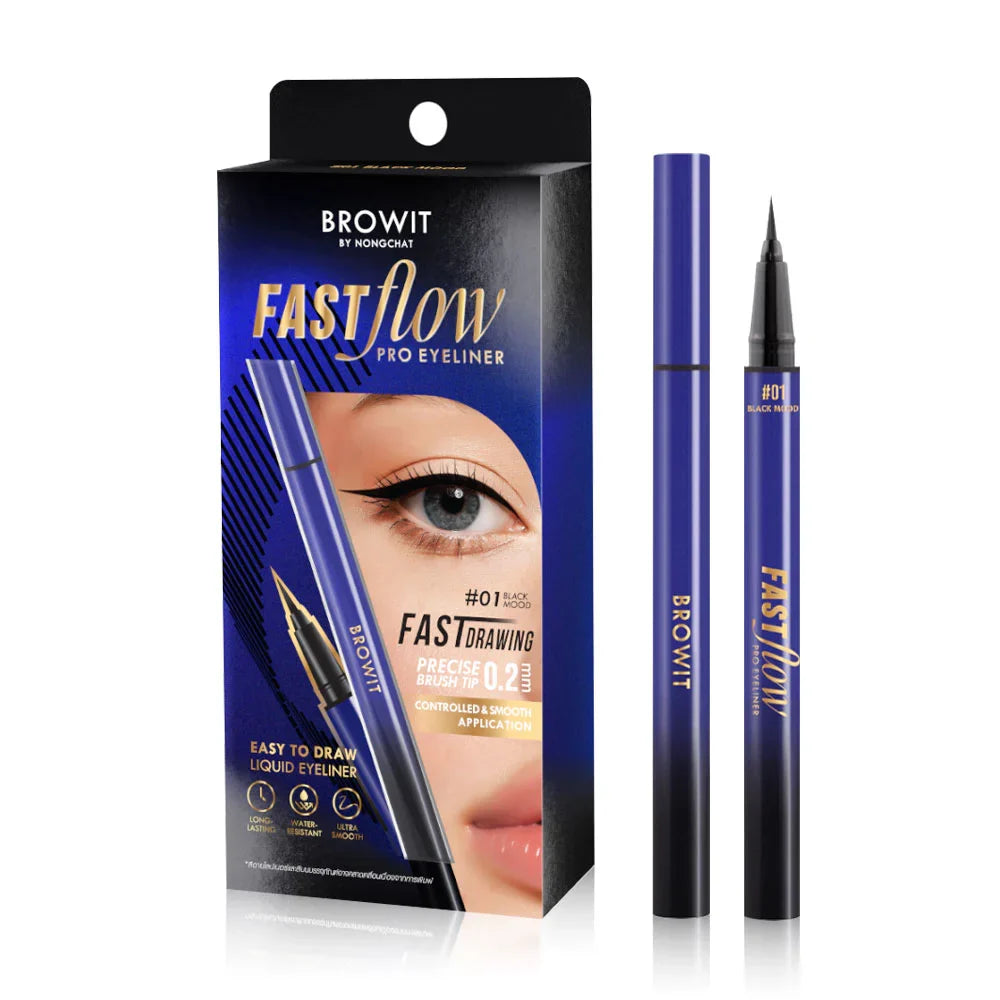 Browit Fast Flow Pro Eyeliner 0.55ml - #01 Black Mood