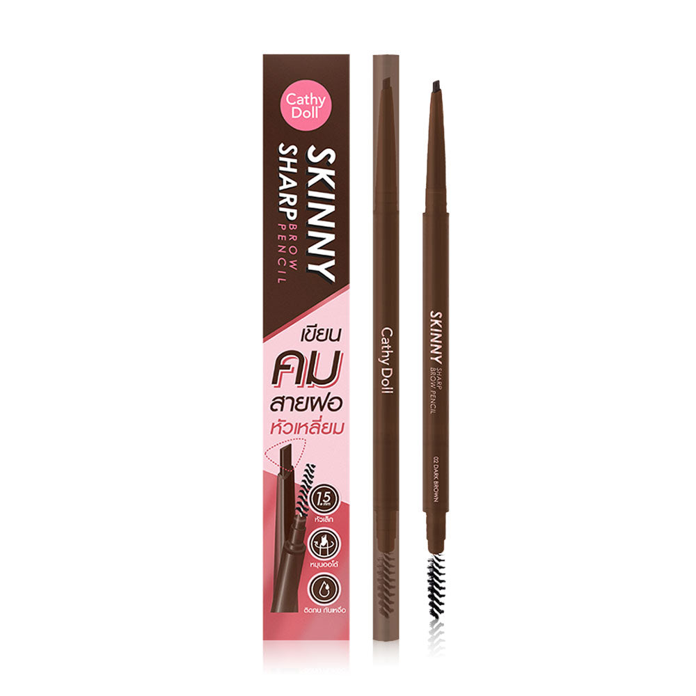 Cathy Doll Skinny Sharp Brow Pencil 0.06g - #02 Dark Brown