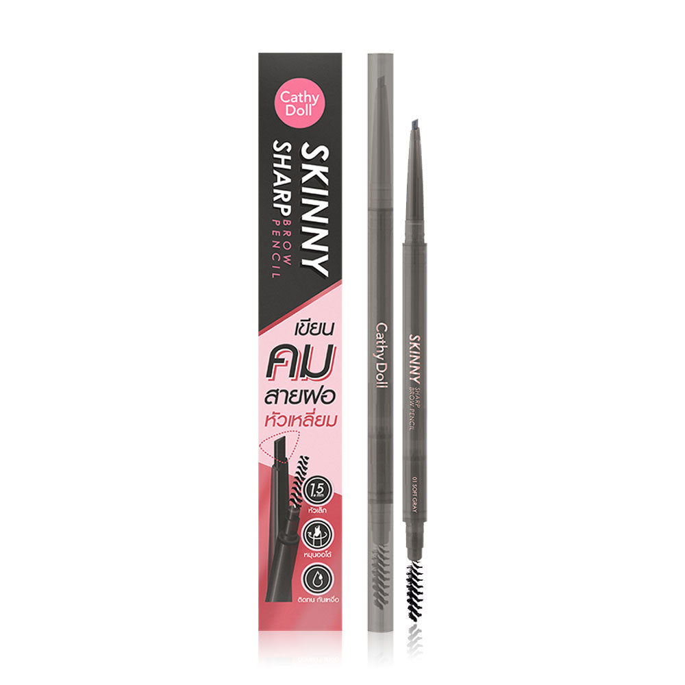Cathy Doll Skinny Sharp Brow Pencil 0.06g - #01 Soft Gray