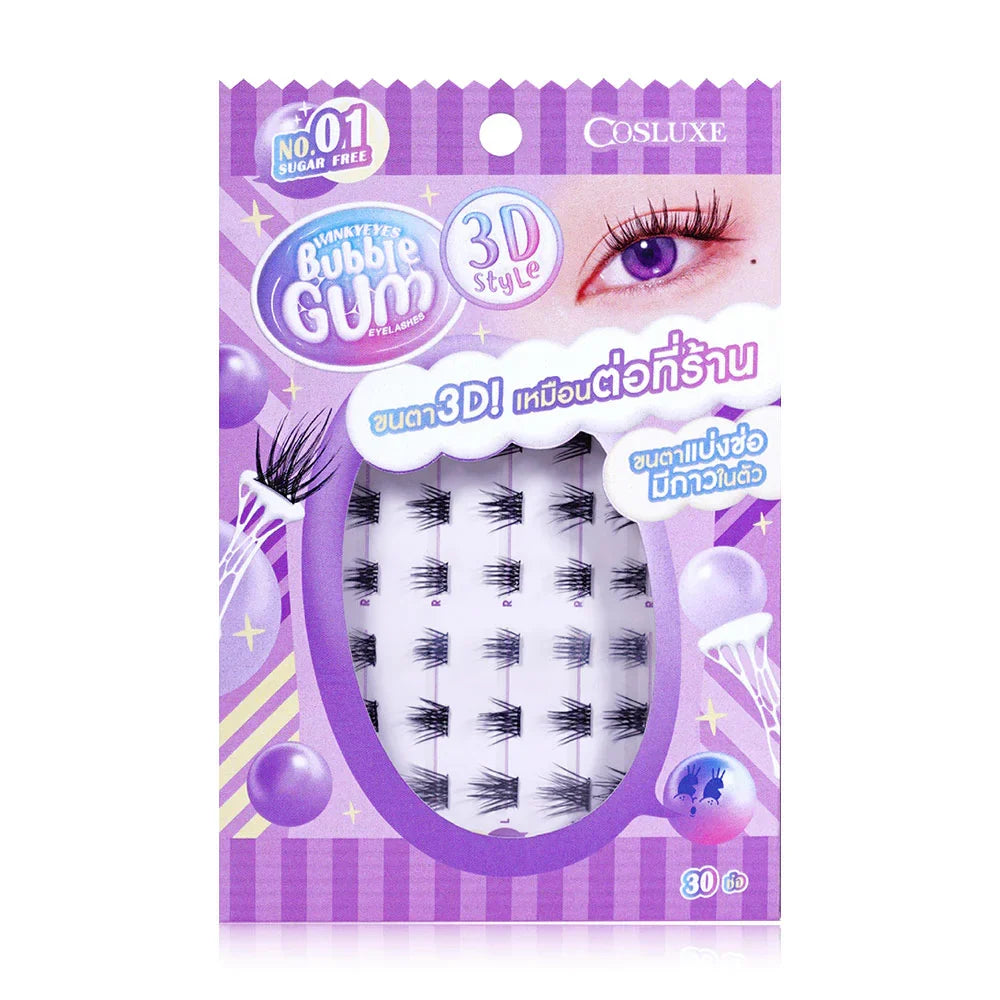 Cosluxe Winky Eyes Bubble Gum Eyelashes 30pcs - #01 Sugar Free