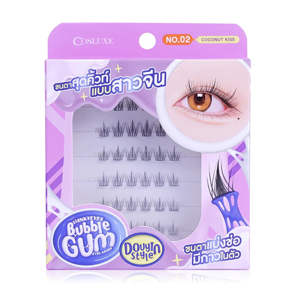Cosluxe Winky Eyes Bubble Gum Eyelashes-Douyin Style 36pcs - #02 Coconut Kiss