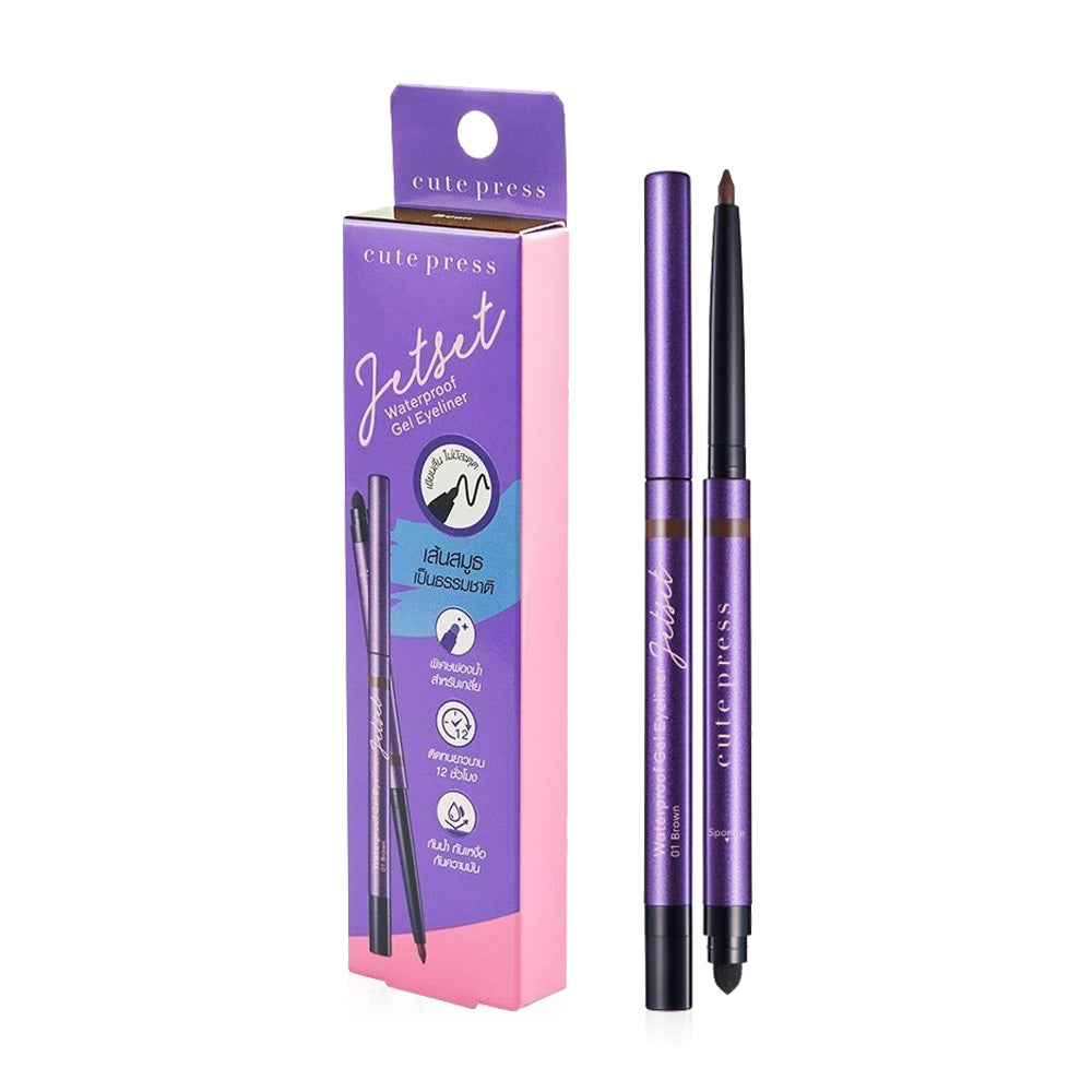 Cute Press Jet Set Waterproof Gel Eyeliner - #01 Brown Gel