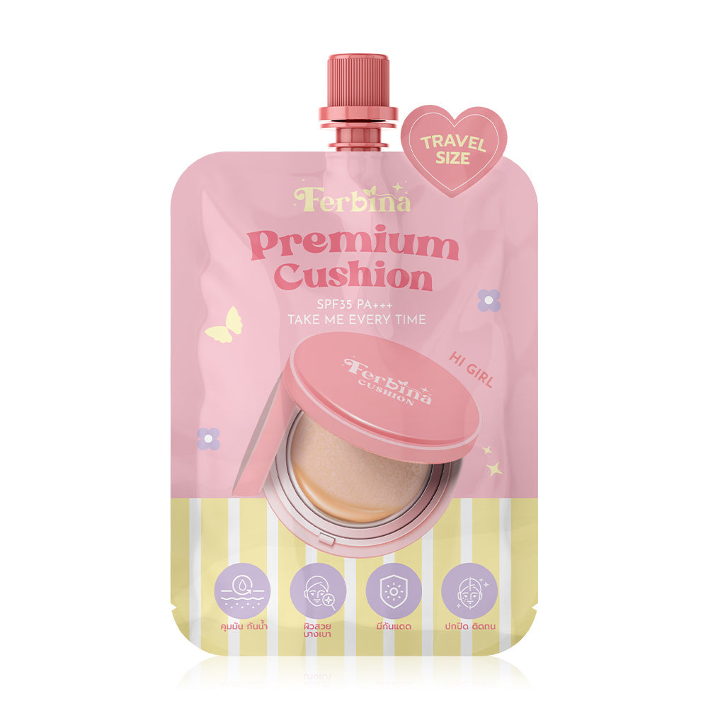 FERBINA Premium Cushion SPF35 PA+++ Travel Size 5g - #01 Light Natural