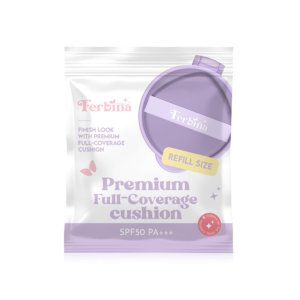 FERBINA Premium Full Coverage Cushion Refill SPF 50 PA+++ 15g - #00 Ivory