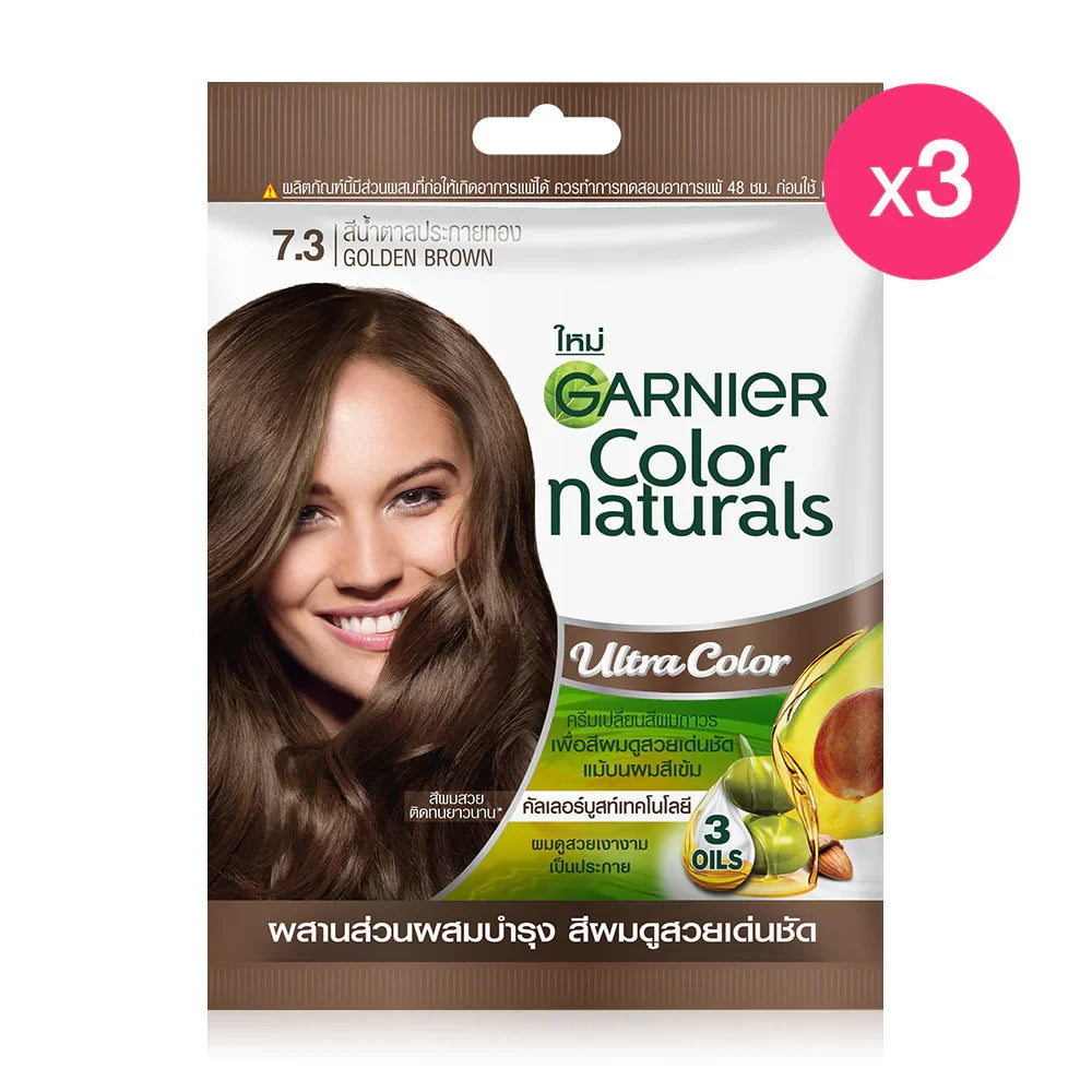 Garnier Color Naturals Ultra Color 3pcs - #7.3 Golden Brown