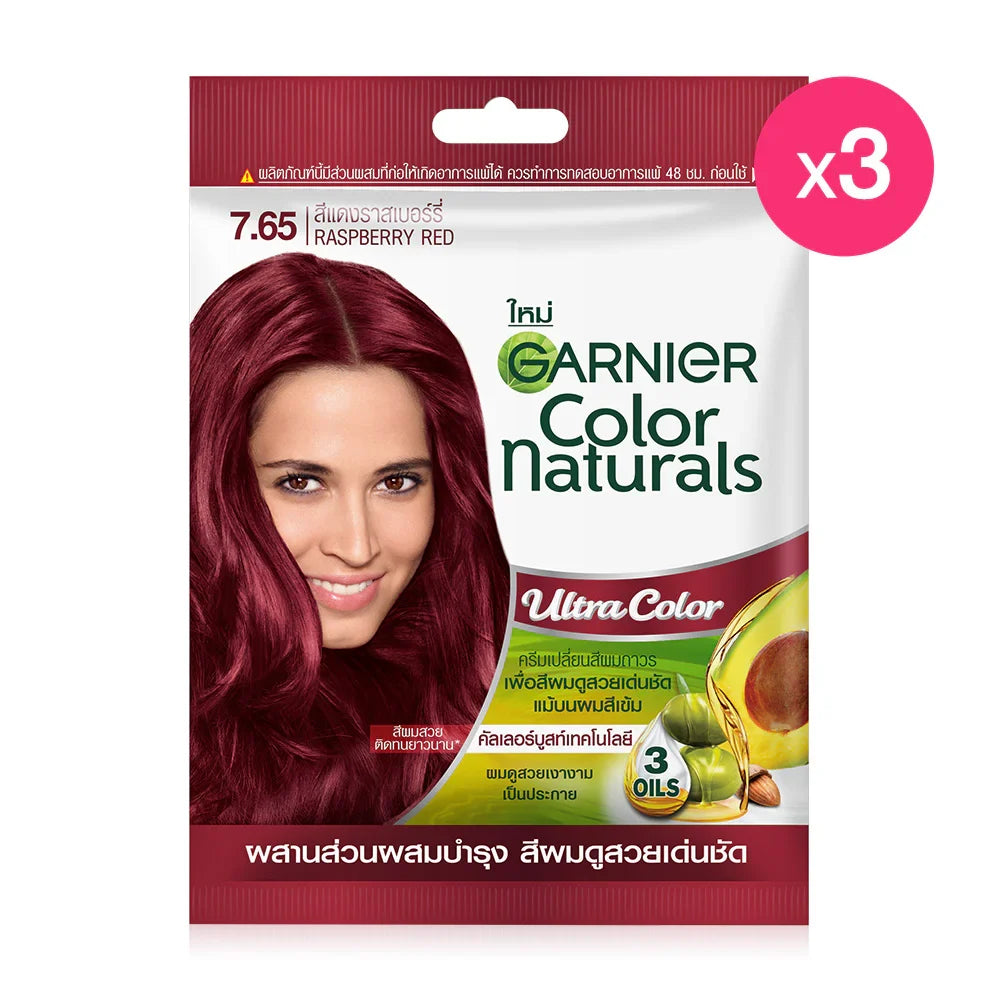 Garnier Color Naturals Ultra Color 3pcs - #7.65 Raspberry Red