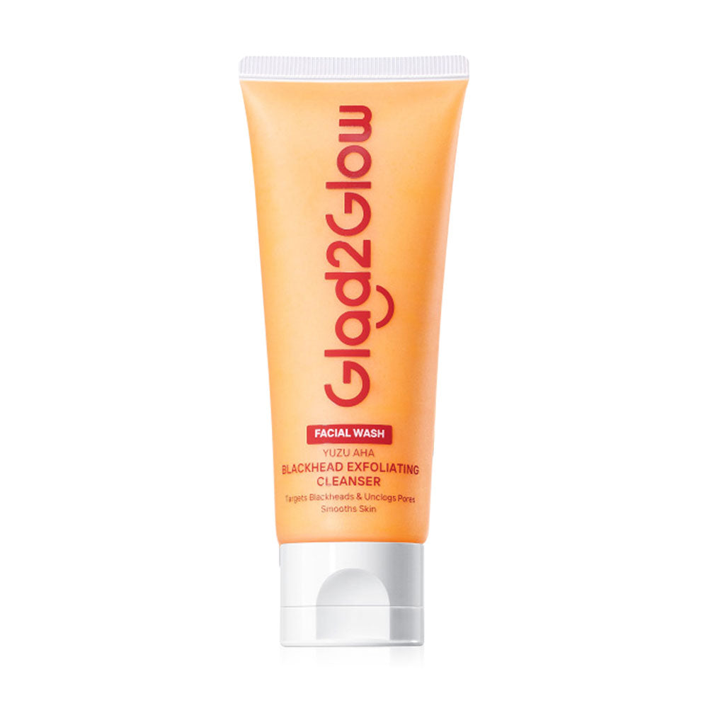 Glad2Glow Exfoliating Cleanser - Yuzu AHA for Blackhead Removal