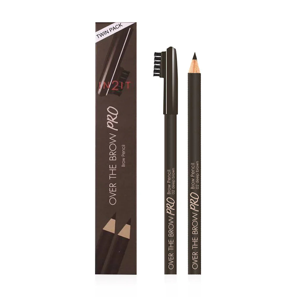In2It Over The Brow Pro Brow Pencil [1.14g x 2pcs] - #OBB02 Deep Brown