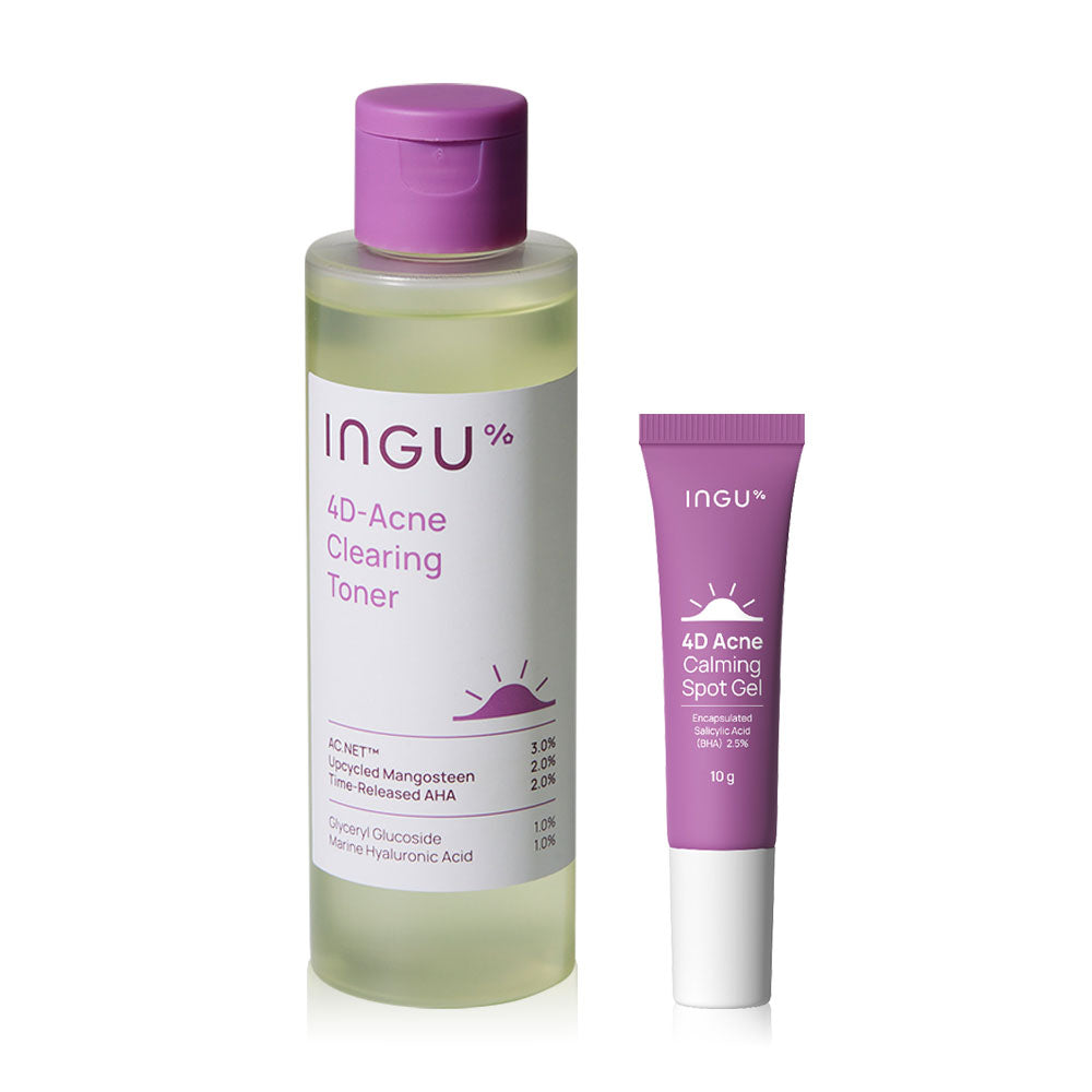 INGU Skin Set - 4D Acne Clearing Toner & Calming Spot Gel