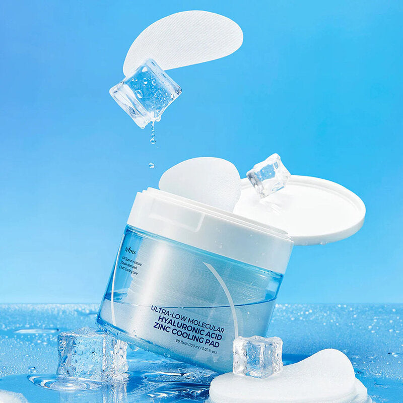 ISNTREE Ultra-low Molecular Weight Hyaluronic Acid Zinc Cooling Pad 150ml #60 Pads