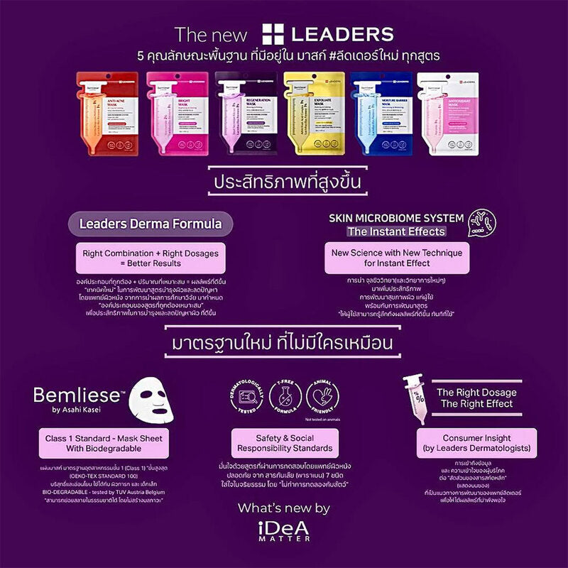 Leaders Moisture Barrier Mask Facial mask sheet 28ml x 5pcs