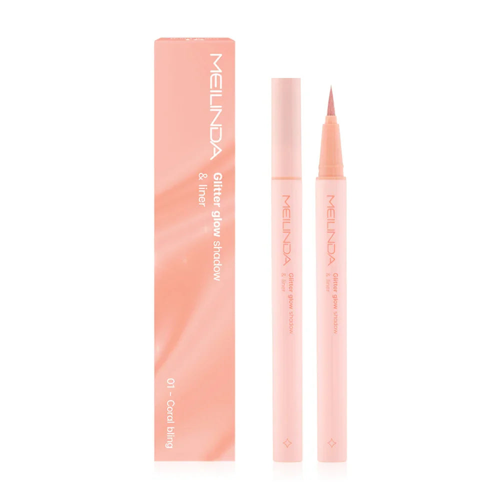 Mei Linda Glitter Glow Shadow And Liner 13g - #01 Coral Bling