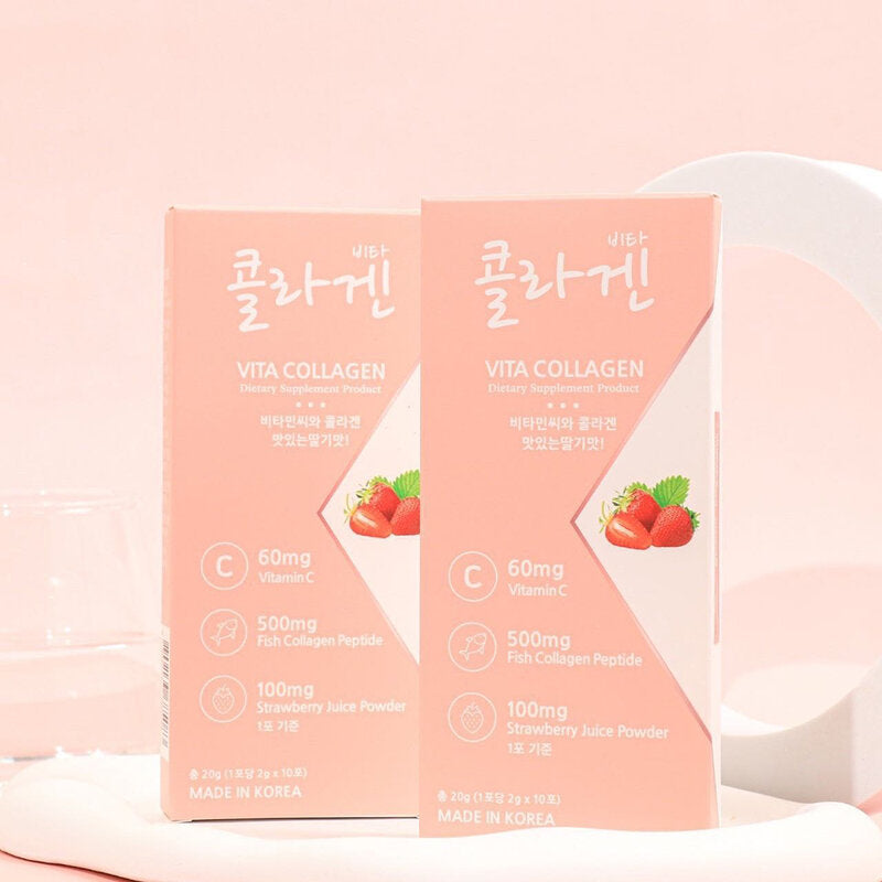 MEMBERK Vita Collagen Dietary Supplement 2g x 10 Sachets Strawberry Flavor