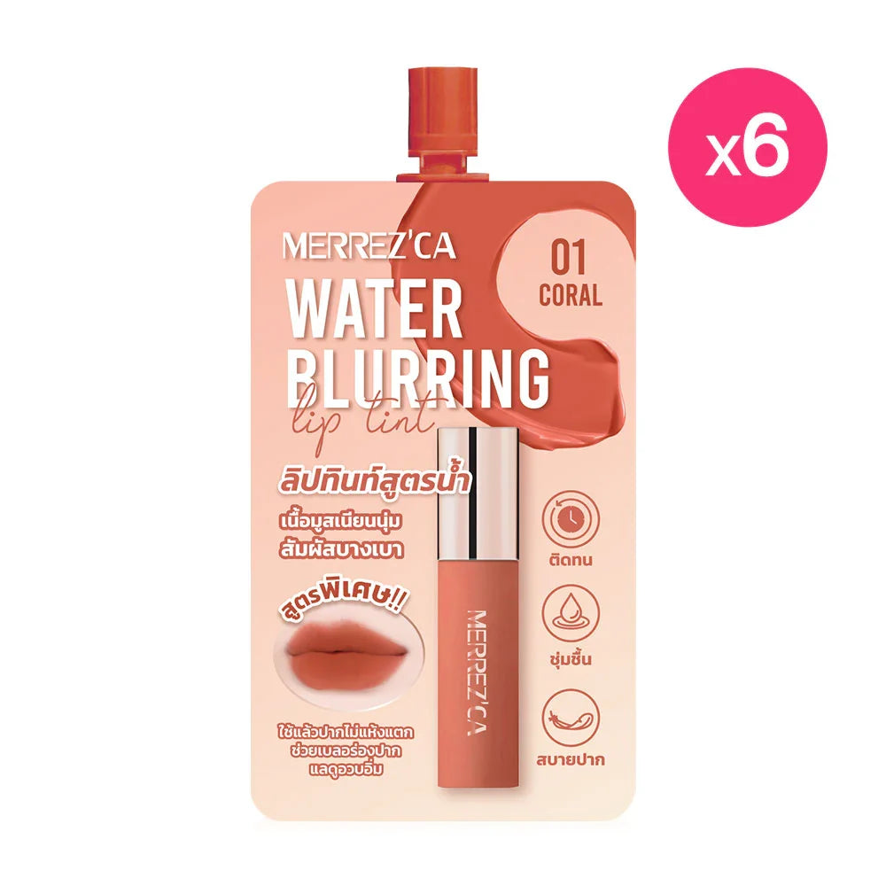 Merrezca Water Blurring Lip Tint [2ml x 6pcs] - #01 Coral