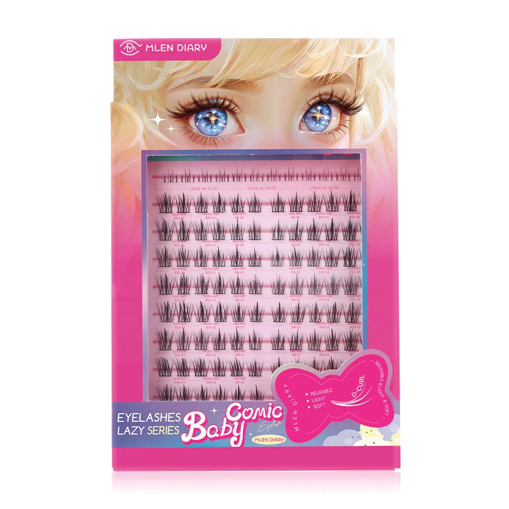 MLEN DIARY Lazy Series Eyelashes 10 Rows - Baby