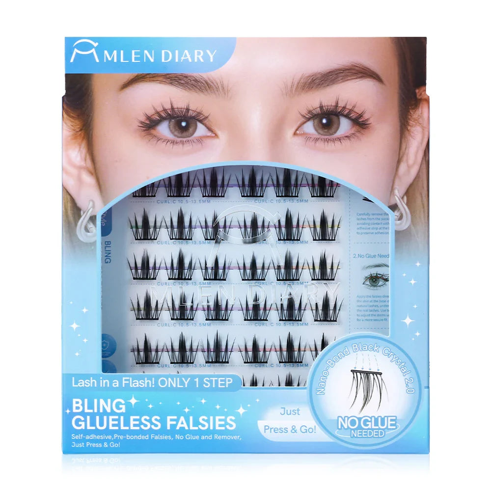 MLEN DIARY Glueless Falsies 7 Rows - Bling