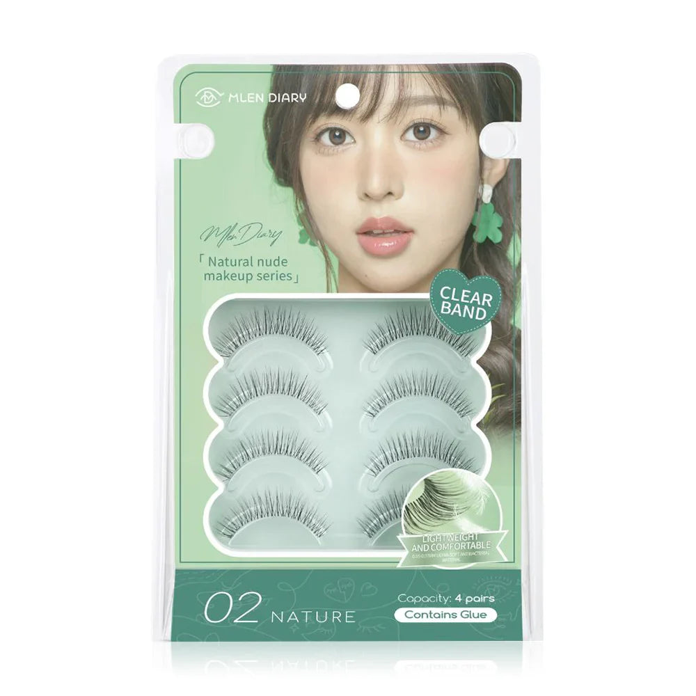 MLEN DIARY Strips Lashes Naked Makeup Series Eyelashes 4 Pairs - #02 Nature Enhance