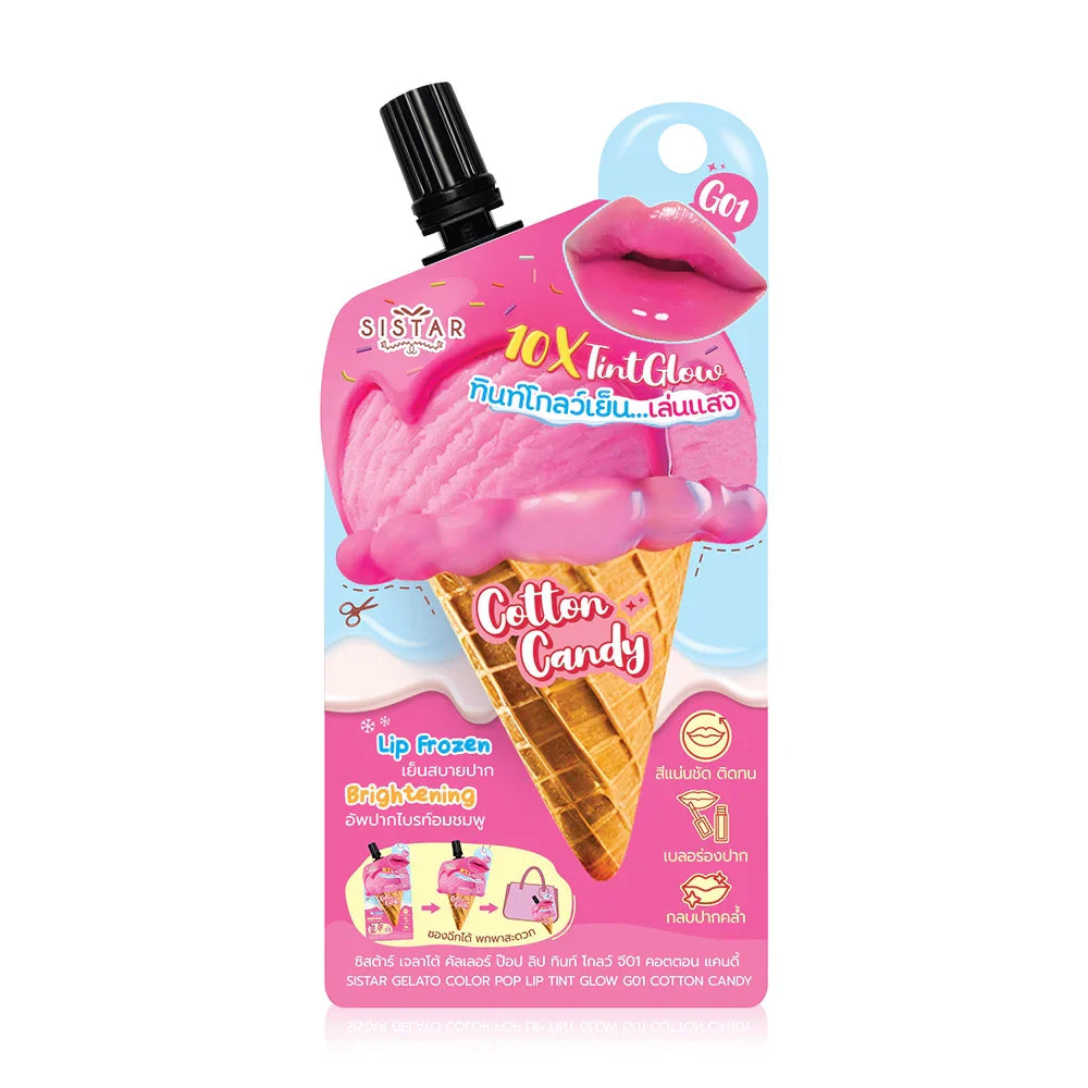 Sistar Gelato Color Pop Lip Tint Glow 2g - #G01 Cotton Candy